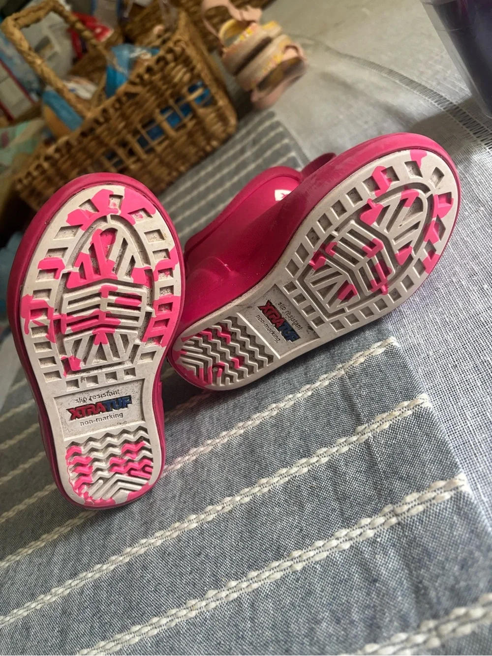 XTRATUF Kids Waterproof Pink Pull-On Rain Boots